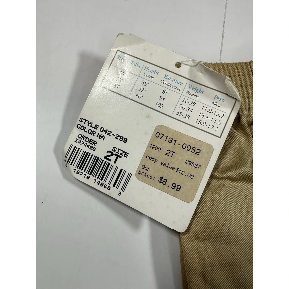 Carter's Playwear‎ Vintage 90's Boy's Pants 2T Khaki 100% Cotton NEW With Tags